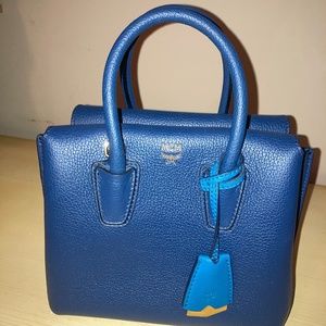 Blue leather MCM Milla handbag